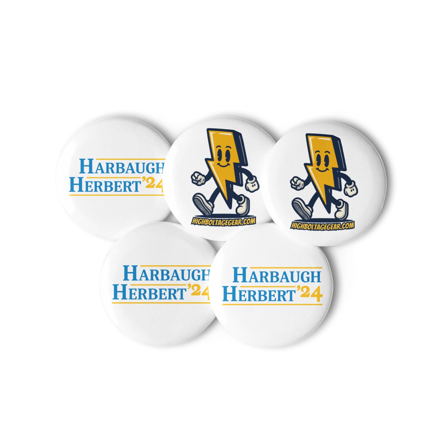 2024 Campaign Set of 5 Buttons with Bolt Up Billie